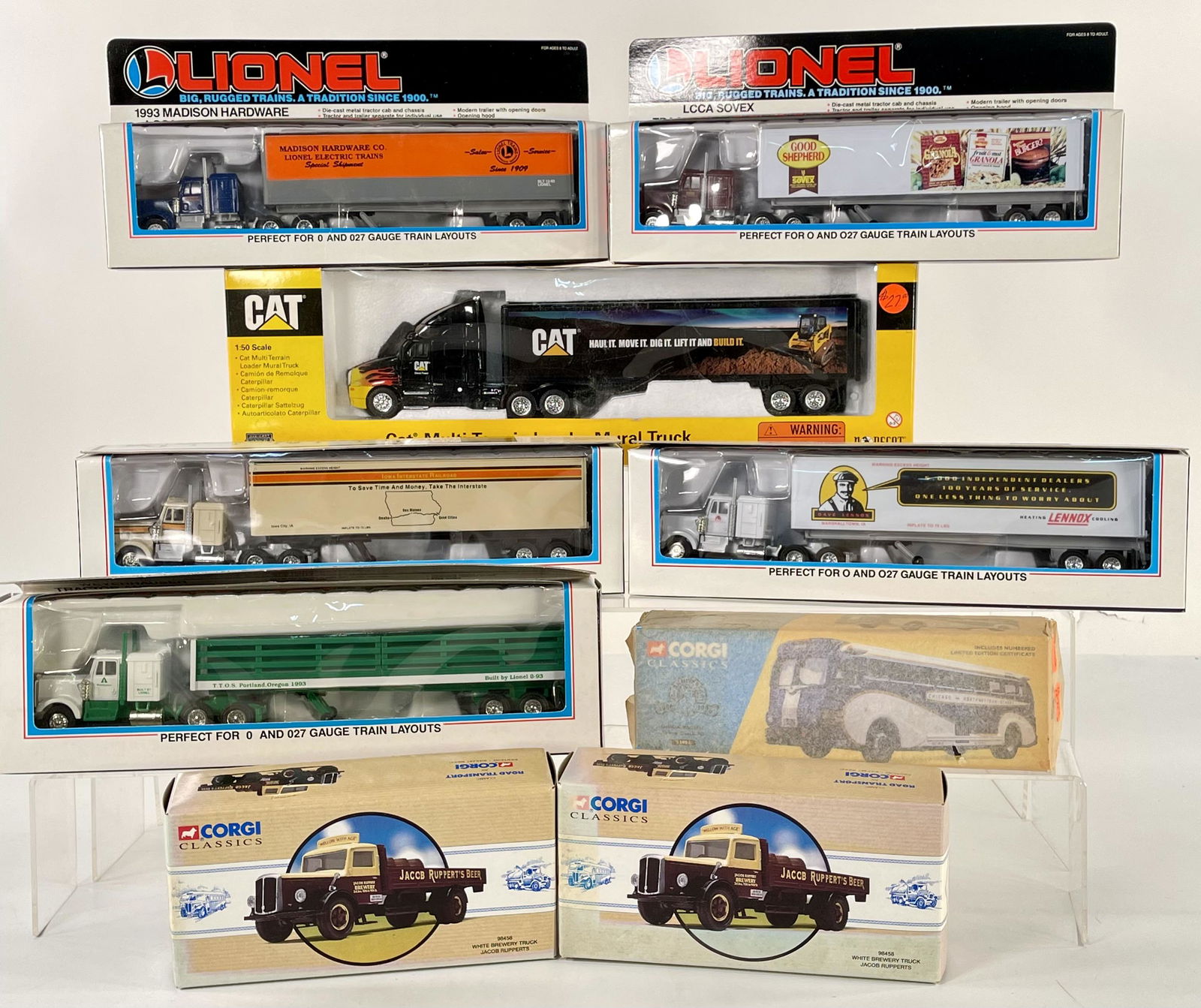 MPC Lionel O Gauge Tractor and Trailer X5, including Madison Hardware, LCCA Iowa, LCCA Sovex, (1 of 13)