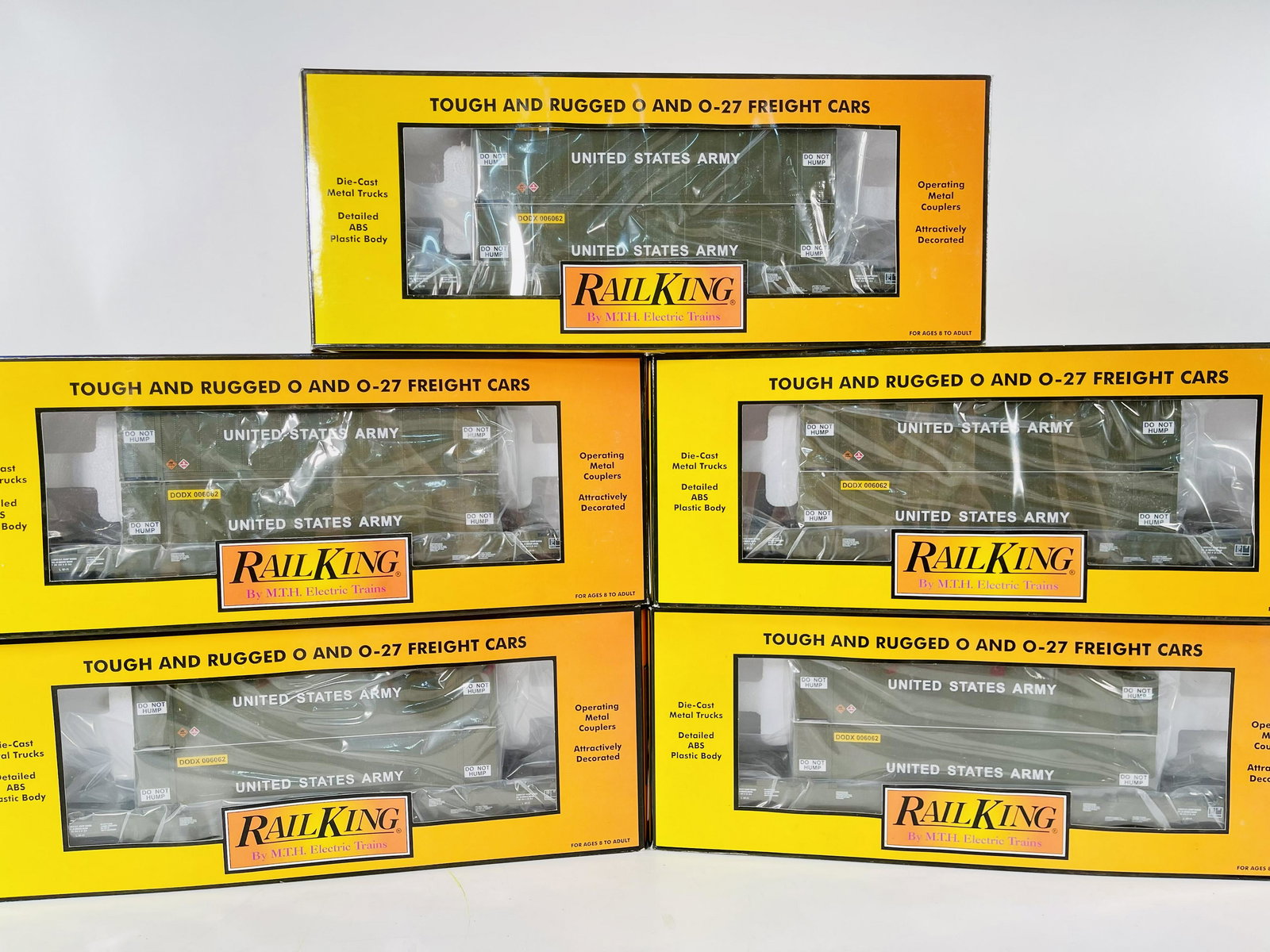 MTH Rail King O Gauge US Army Husky Stack Car X4 (1 of 3)