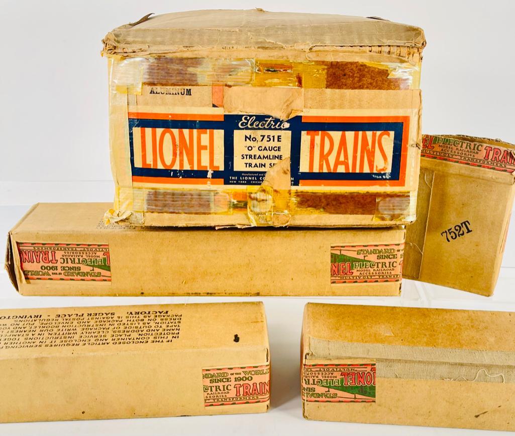 Lionel Prewar No. 751E Streamline Train Set Original Boxes Only (1 of 9)