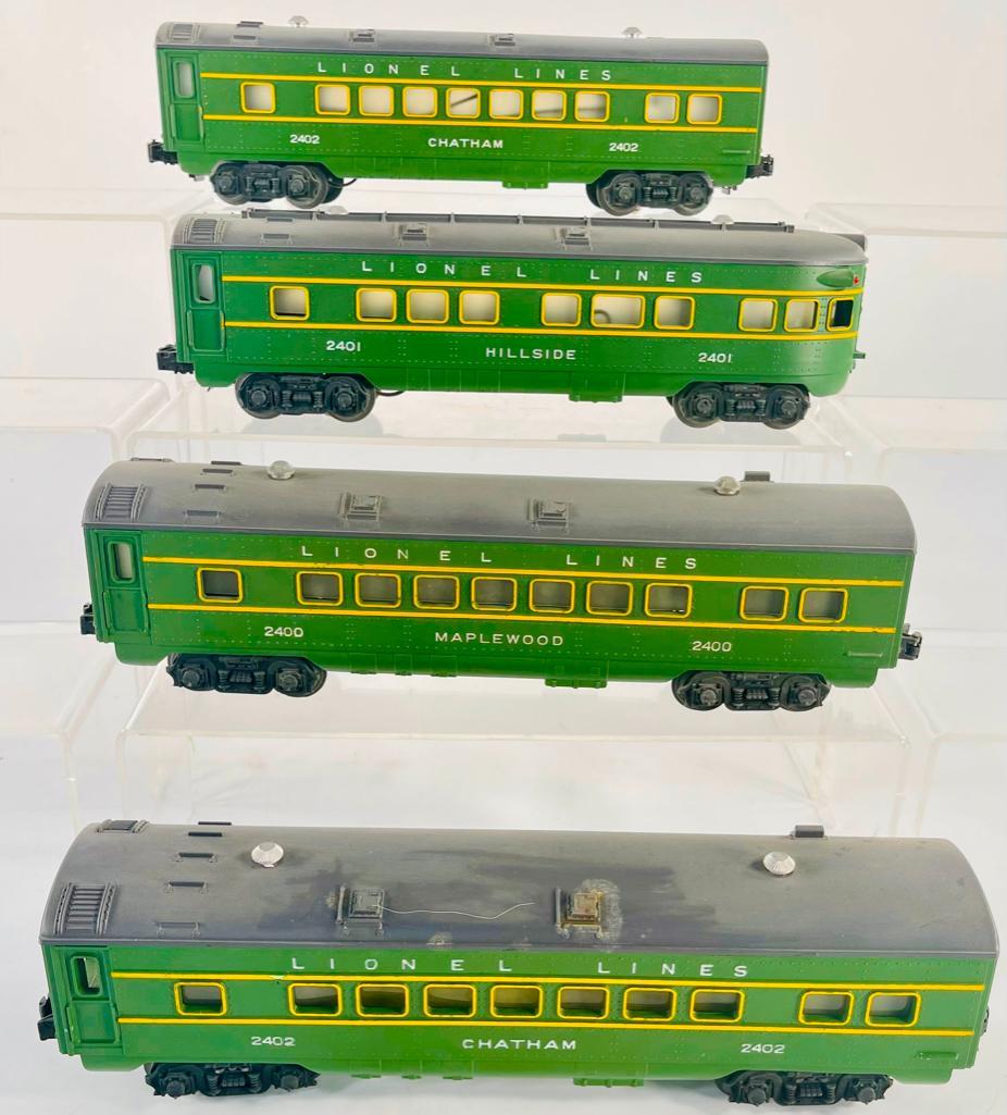 Lionel Postwar Four (4) Green/Gray Roof Passenger Cars (1 of 7)
