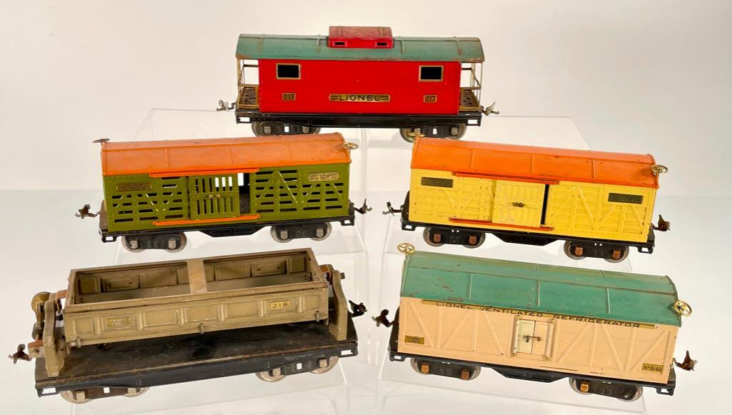 Lionel Standard Gauge 514, 218, 217, 513 and 514 Freight Cars (1 of 12)