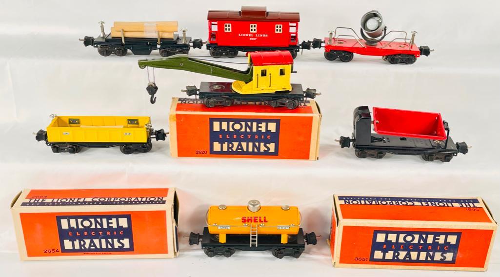 Lionel Prewar O Gauge Seven (7) Assorted Freight Cars 2660/2620/652/3659/3651/2654/2657 (1 of 20)