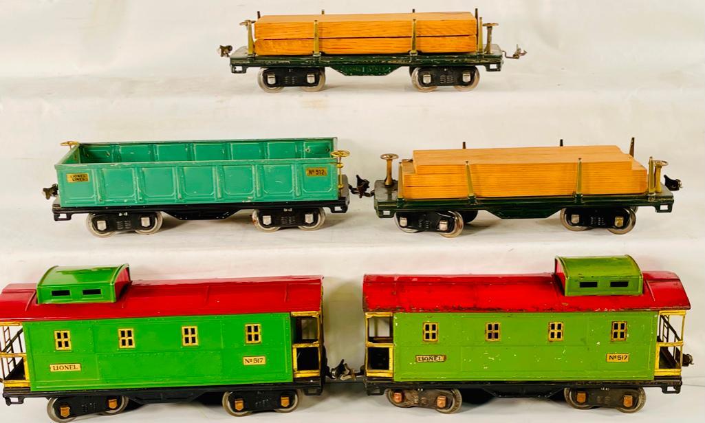 Lionel Prewar Standard Gauge Five (5) Assorted 500 Series Freight Cars (1 of 7)