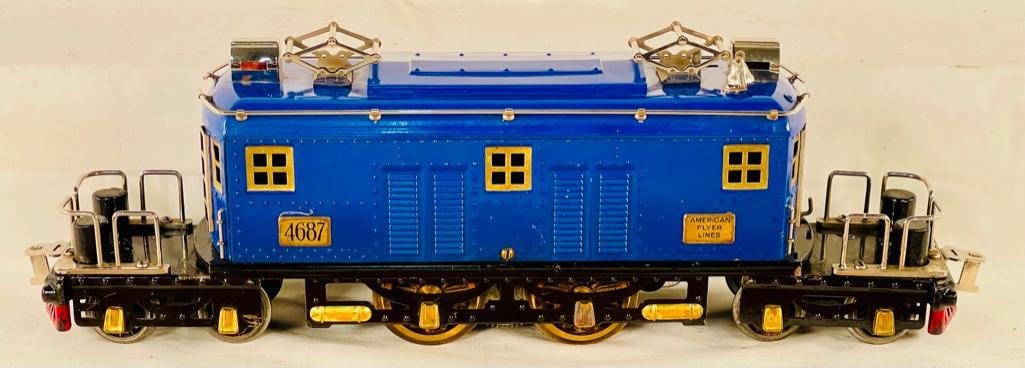 American Flyer Prewar Wide Gauge Presidents Special #4687 Blue Electric w/ gold painted window trim (1 of 15)