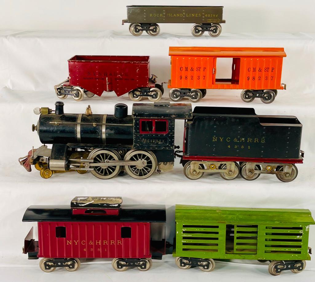Lionel Prewar Standard Gauge #6 Steam Loco and #6 Tender with Five (5) Assorted Early Freight Cars (1 of 20)