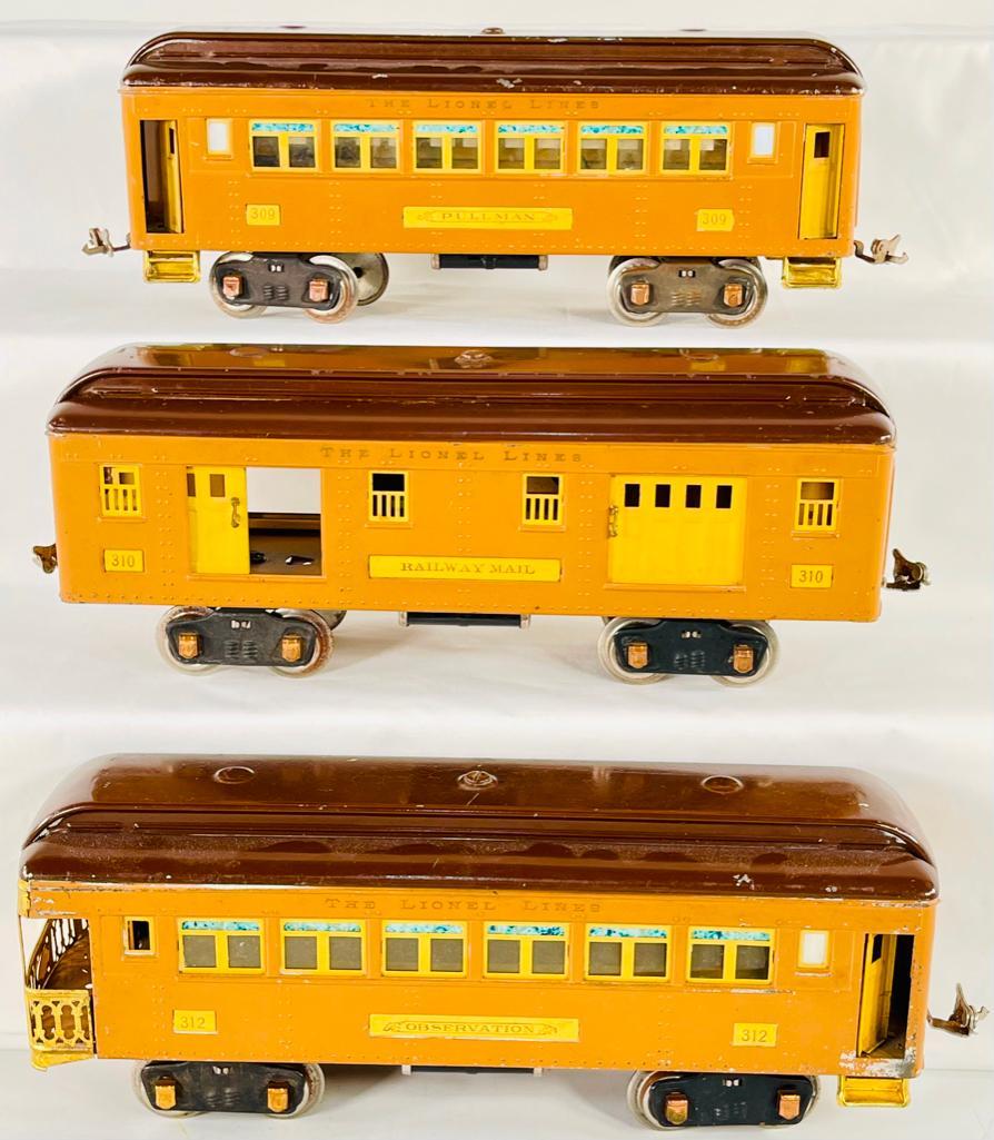 Lionel Prewar Standard Gauge Baby Brown State Set Passenger Cars (1 of 7)