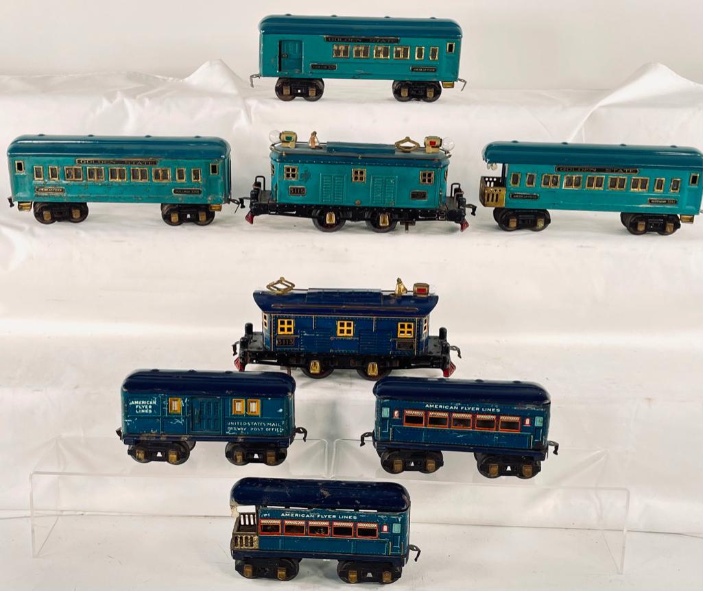 American Flyer Prewar O Gauge Blue Bird #3115 Passenger Set and #3115 Golden State Passenger Set (1 of 9)