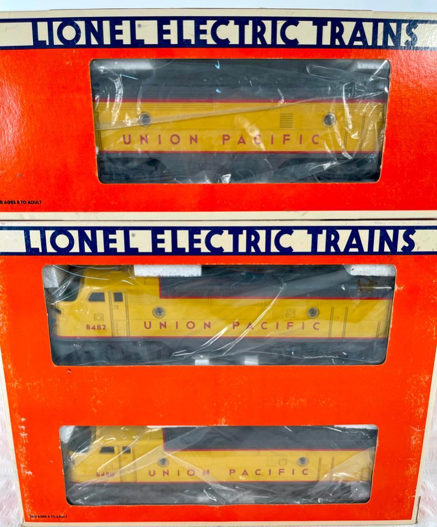 New Lionel Union Pacific F3 - A Powered and A Dummy Units and Union Pacific F3 - B Dummy Unit: New Lionel Union Pacific F3 - A Powered and Dummy Units and Union Pacific F3 - B Dummy Unit, with the UP F3 - A powered and A dummy units #6 - 8480 in C9 [powered unit test run only] and the UP F3 - B