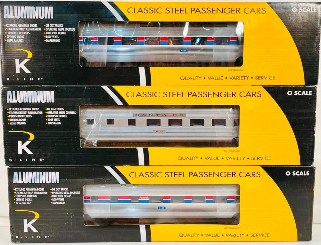 K-Line Three (3) Assorted Santa Fe/Amtrak Passenger Cars (1 of 7)
