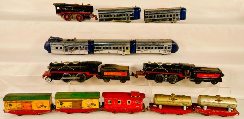 Lionel Prewar O Gauge 1681 Loco & Tender & 1681E Loco & Tender w/ Five Assorted Freight Cars (1 of 20)