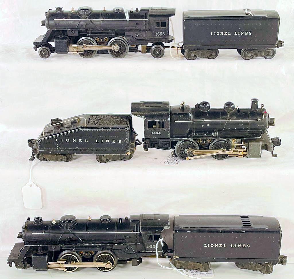Lionel Postwar 1655/6654W Loco & Tender from 1948 and 1654/1654T Loco & Tender & 1656/2403B Switcher (1 of 7)