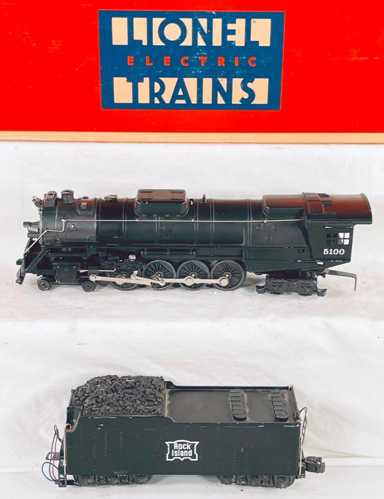 New Lionel O Gauge Rock Island 4 -8 -4 Locomotive and Tender: New Lionel O Gauge Rock Island 4 -8 -4 Locomotive and Tender #6 -18001, in C9 -test run only -and in its original box.