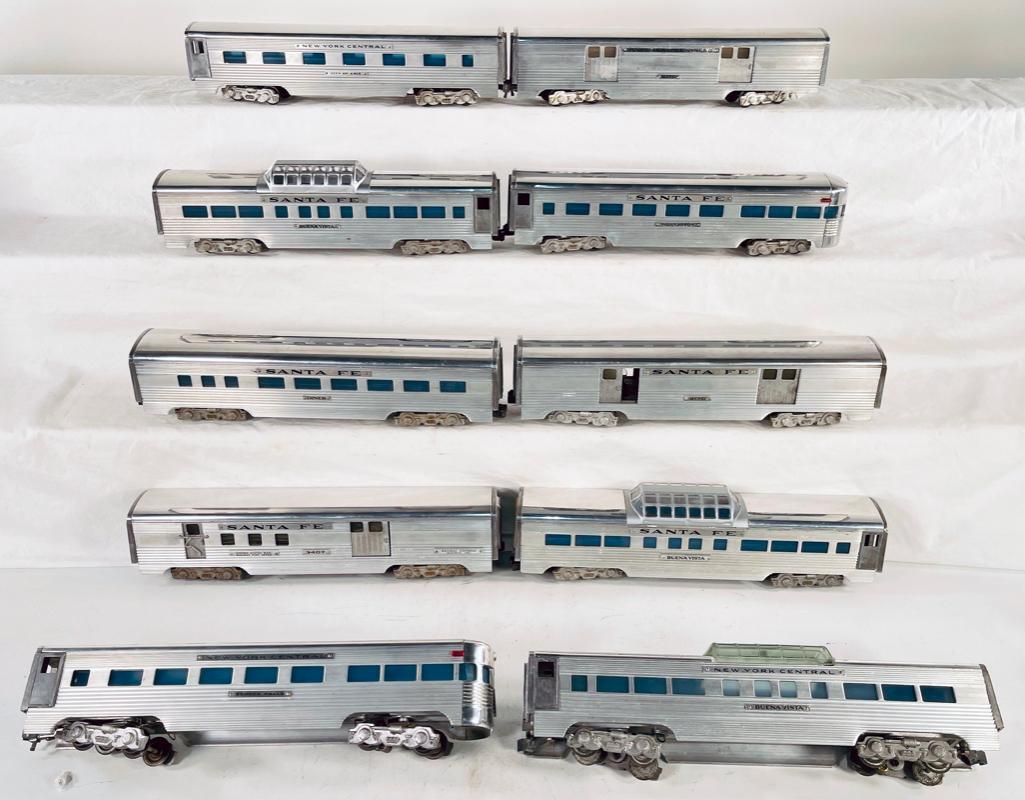 AMT O Gauge Five (5) Assorted Santa Fe Passenger Cars and Five (5) Assorted New York Central (1 of 14)