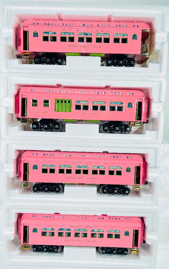 MTH Tinplate Traditions Wide Gauge Four (4) Assorted Pink State Cars (1 of 5)