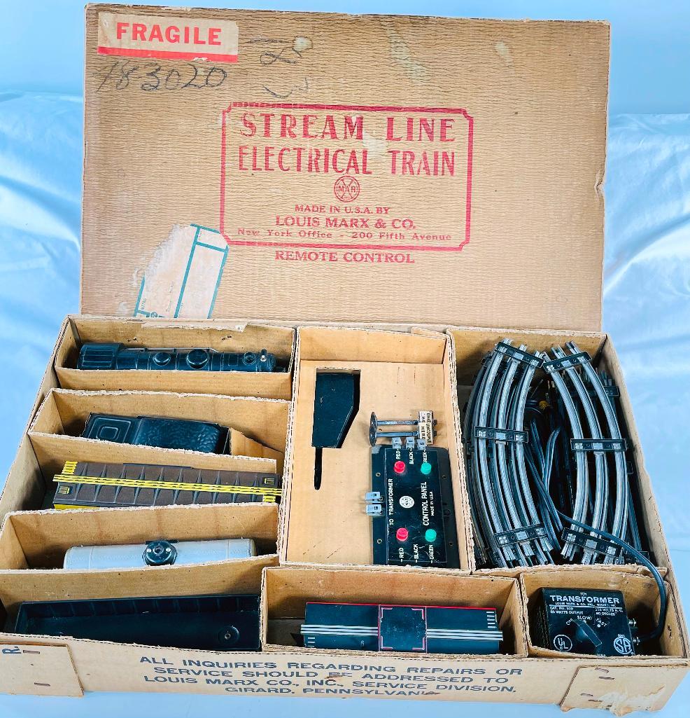 Marx Prewar O Gauge 25235 Black Loco and Tender Freight Set (1 of 3)