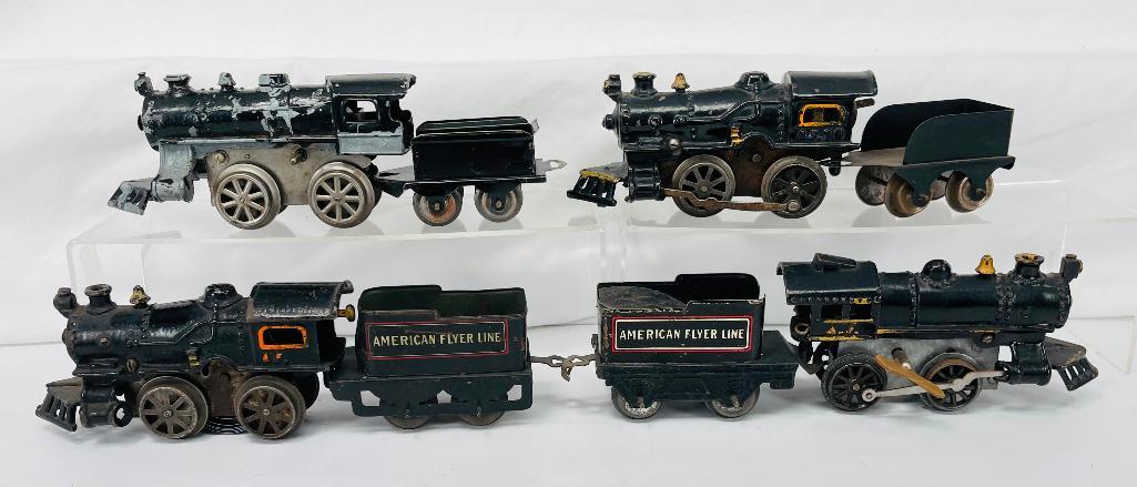 American Flyer Prewar O Gauge Clockwork Locos No. 1, 1310 and one circa early 1920s (1 of 9)