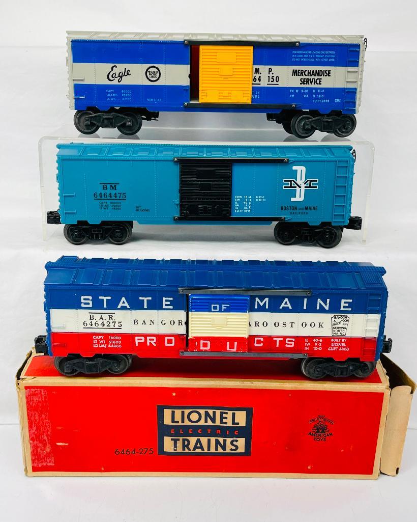 Lionel Postwar O Gauge 6464-275 State of Maine- 6464-150 Missouri Pacific -6464-475 Boston and Maine (1 of 6)