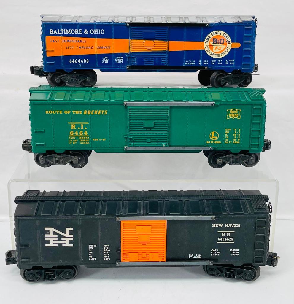 Lionel Postwar O Gauge 6464-400 B&O -6464 Rock Island Green - 6464-425 New Haven Black (1 of 6)