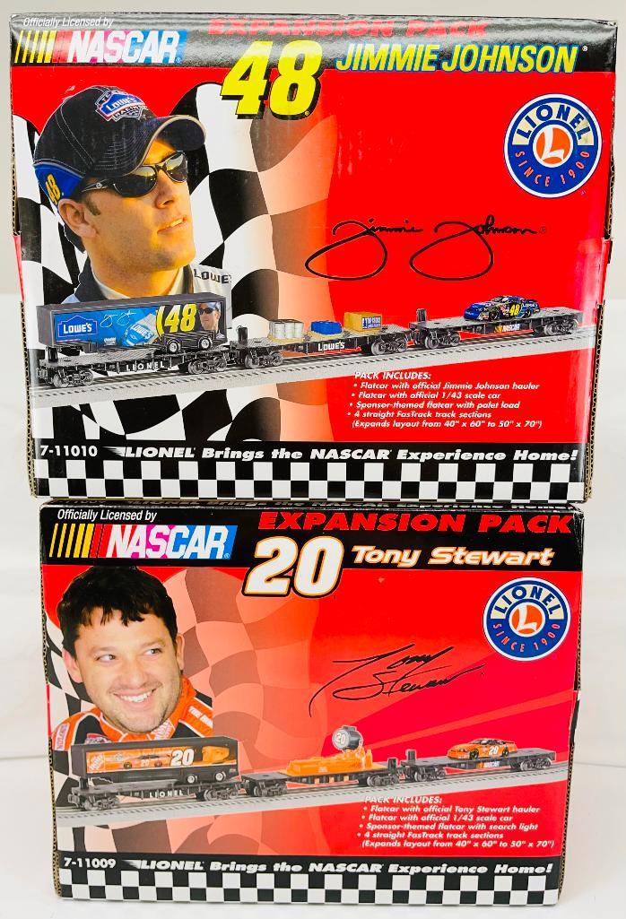 New Lionel NASCAR Expansion Pack for Tony Stewart and Jimmy Johnson: New Lionel NASCAR Expansion Pack for Tony Stewart and Jimmy Johnson, each in C10 and each in its original box.