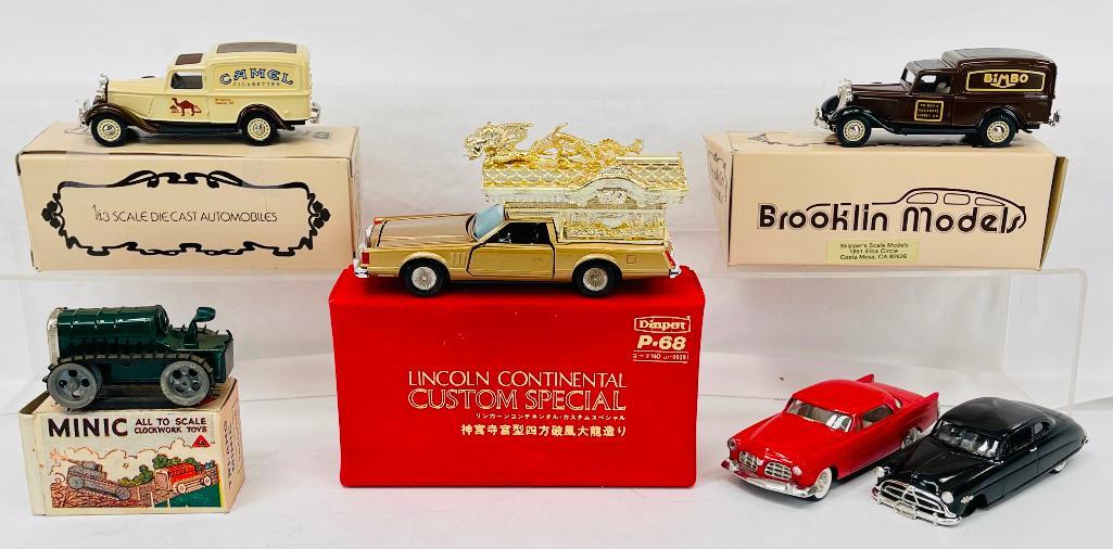 Precision Scale 50 Hudson and Chrysler 300 - Tri-ang Minic Tractor with Box and Dinpet Lincoln (1 of 7)
