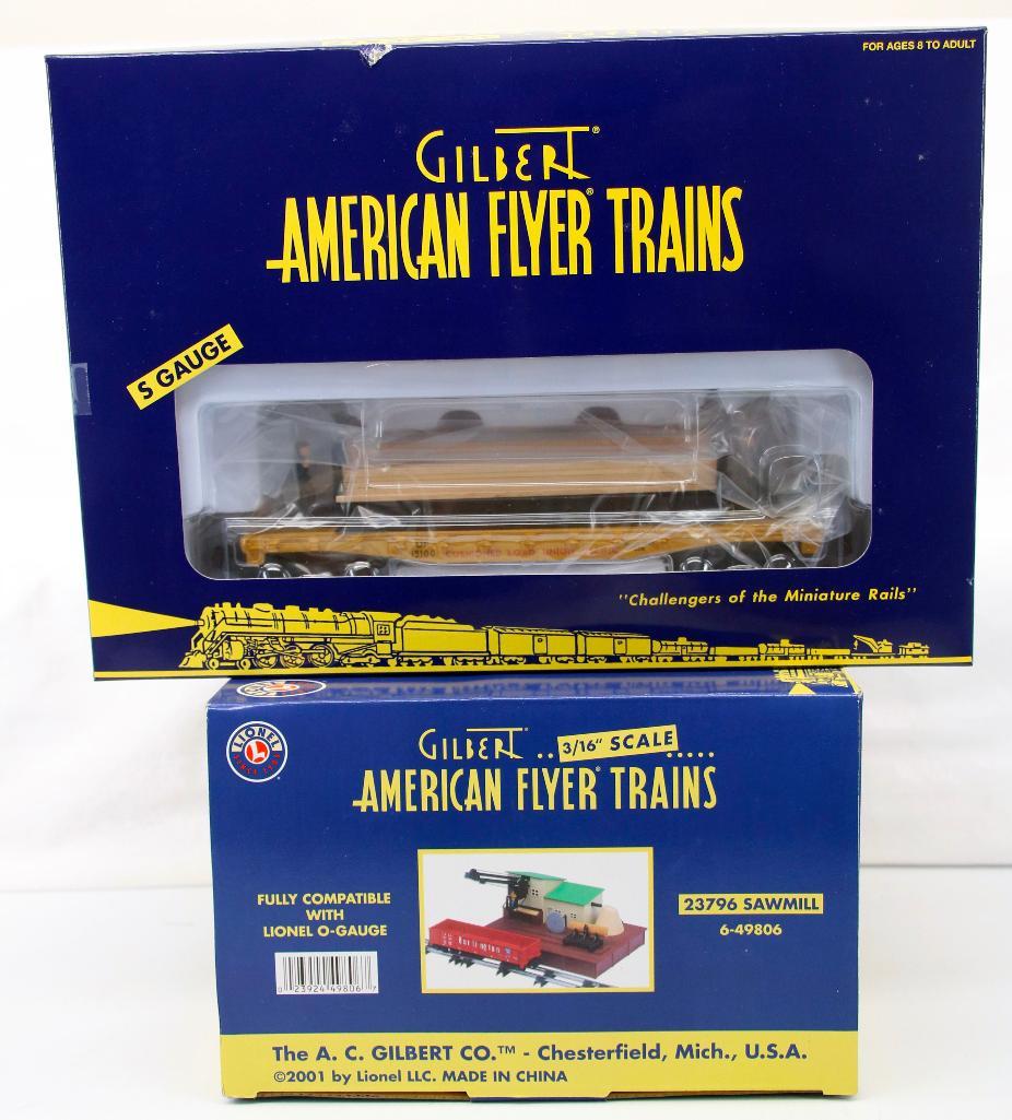 New AF Lionel S Gauge UP Moe and Joe Operating Lumber Car and 23796 Sawmill: New AF Lionel S Gauge UP Moe and Joe Operating Lumber Car and 23796 Sawmill, including UP Moe and Joe Operating Lumber Car #6 - 49011 and 23796 Sawmill #6 - 49806, each in C10 and each in its original