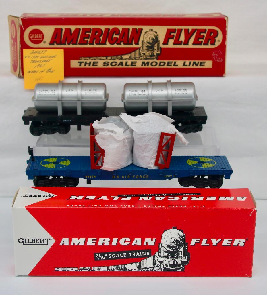American Flyer S Gauge Postwar PikeMaster 24577 Jet Engine Transport Car/24574 USF Air Force Rocket (1 of 5)