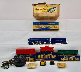American Flyer S Gauge Postwar 50-T Royal Blue Freight Train Set from 1950 (1 of 20)