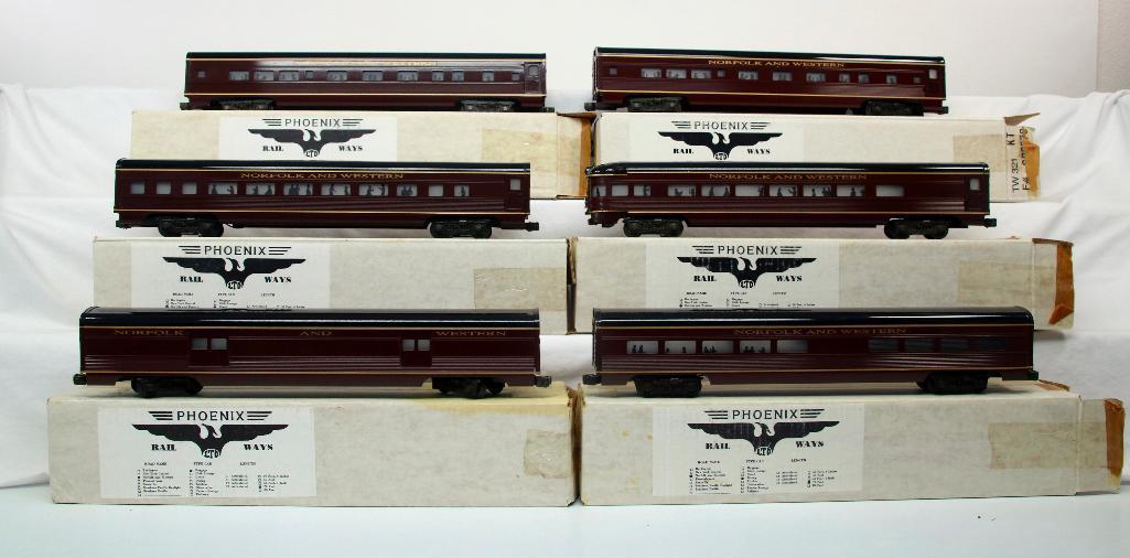 Phoenix Railways O Gauge Eight (8) Assorted Norfolk and Western Passenger Cars (1 of 12)