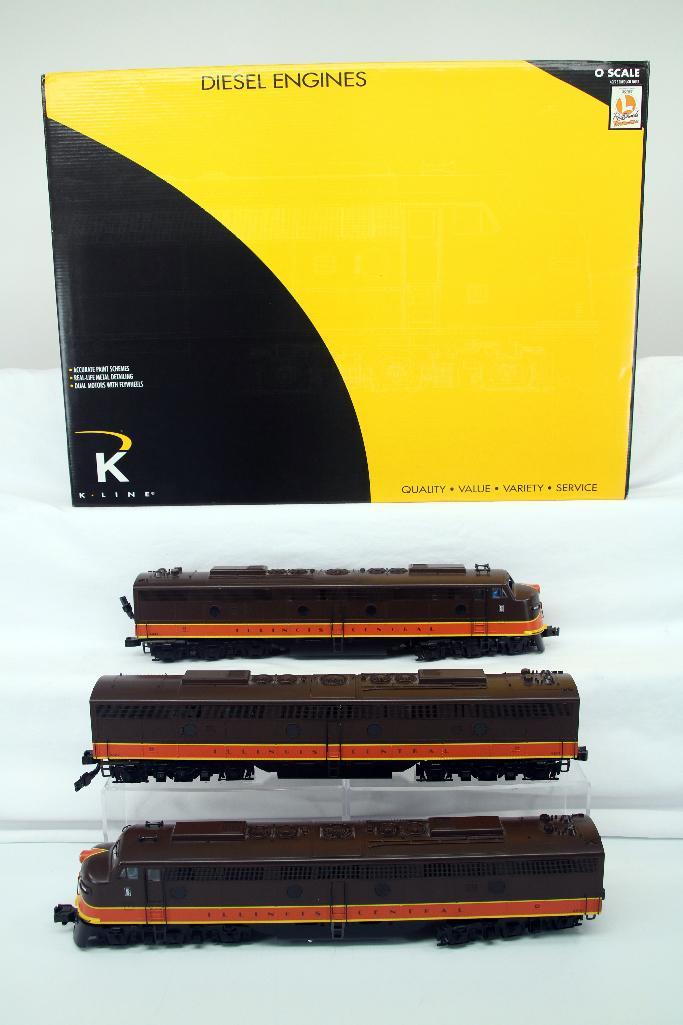 K-Line O Gauge Illinois Central E9 ABA Scale Diesel Set (1 of 12)