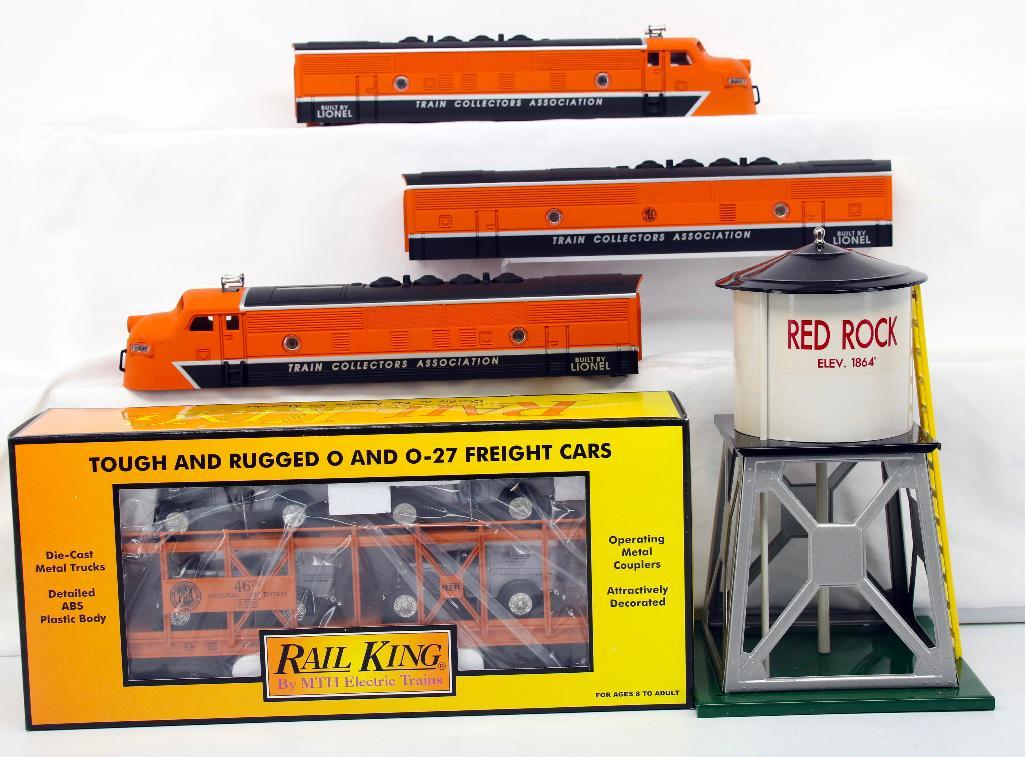 MTH O Gauge TCA Auto Carrier with Ertl 32 Panel Vans, 1997 TCA Red Rock Water Tower /TCA F - 3 A - B (1 of 11)