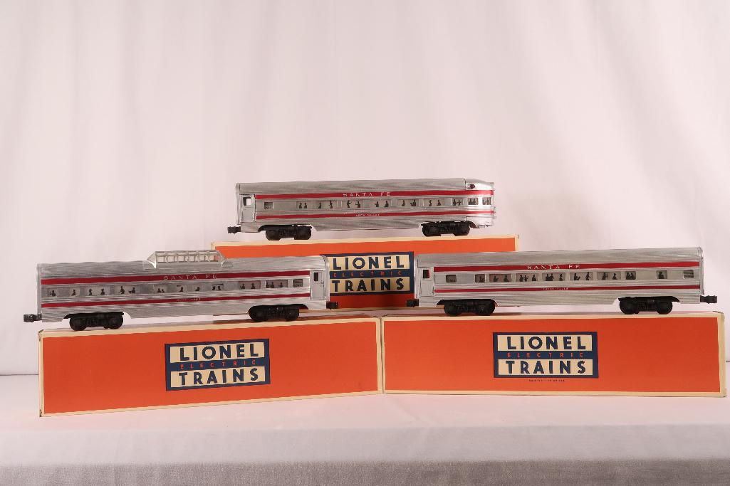 Lionel Postwar Three (3) Assorted Red Stripe Passenger Cars (1 of 10)