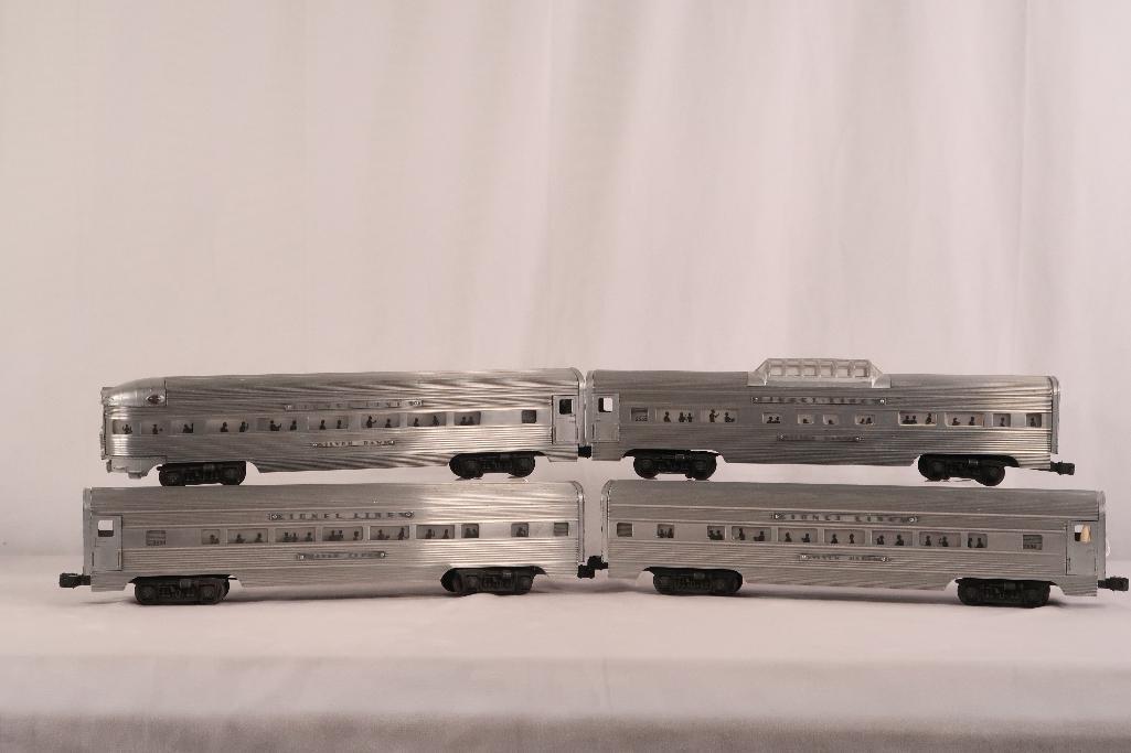Lionel Postwar Four (4) Assorted Ribbed Aluminum Passenger Cars (1 of 8)