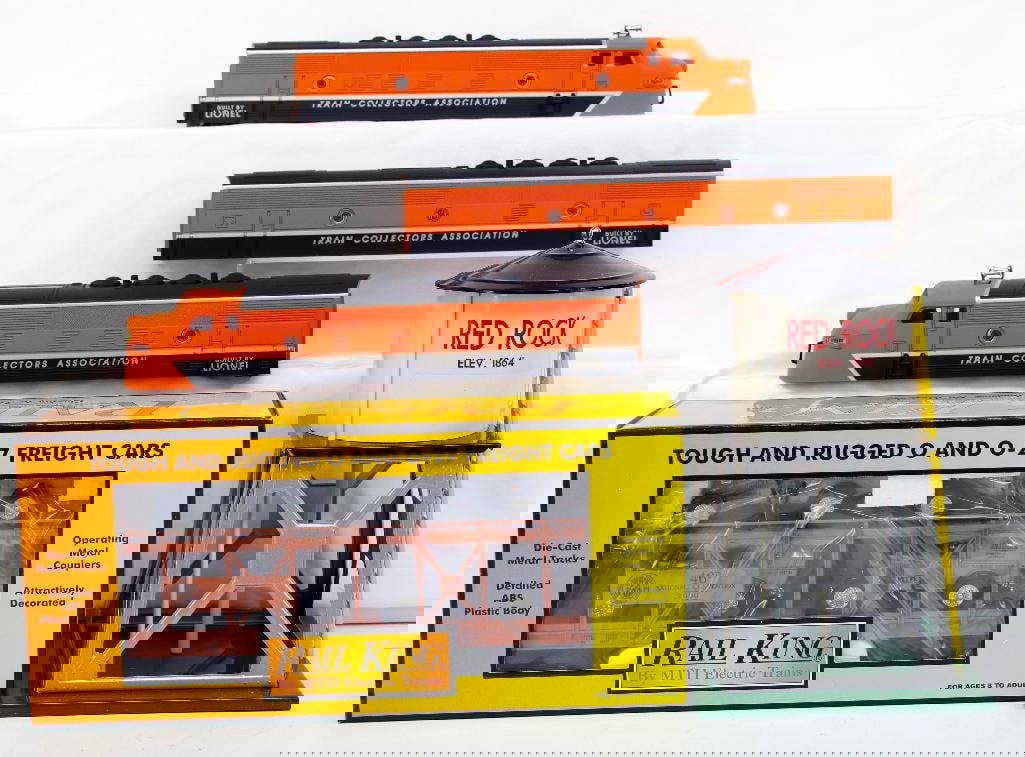 Mth O Gauge Tca Auto Carrier With Ertl 32 Panel Vans, 1997 Tca Red Rock