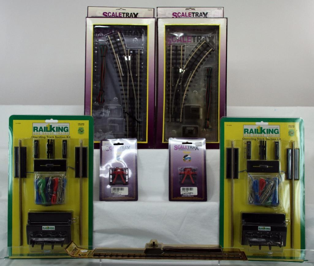 MTH O Gauge Scale Tracks Right Switch -Left Switch -Operating Track Section Kit X2 -Bumper X2 (1 of 7)