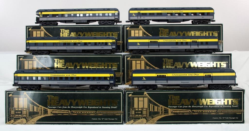 Williams O Gauge Six (6) Assorted Chesapeake and Ohio Heavyweight Passenger Cars (1 of 15)