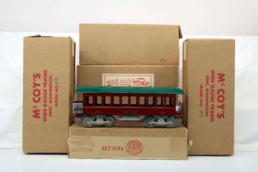McCoy Standard Gauge Cascade R.R. Five (5) Old Time Passenger Cars (1 of 6)