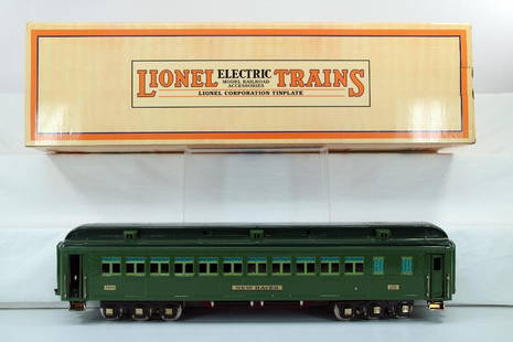 Modern Lionel Standard Gauge Extra Lionel Showroom Coach #11 - 40018: Modern Lionel Standard Gauge Extra Lionel Showroom Coach, in C9 and in its original box. This extra car went with the 3 car showroom set that is in Lot 304 that was pulled by the Brute that is in Lot