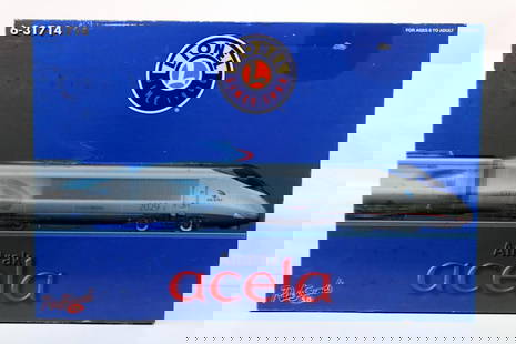 Modern Lionel O Gauge Amtrak Acela Set # 6 -31714: Modern Lionel O Gauge Amtrak Acela Set # 6 -31714, in C9 and in its original set box.
