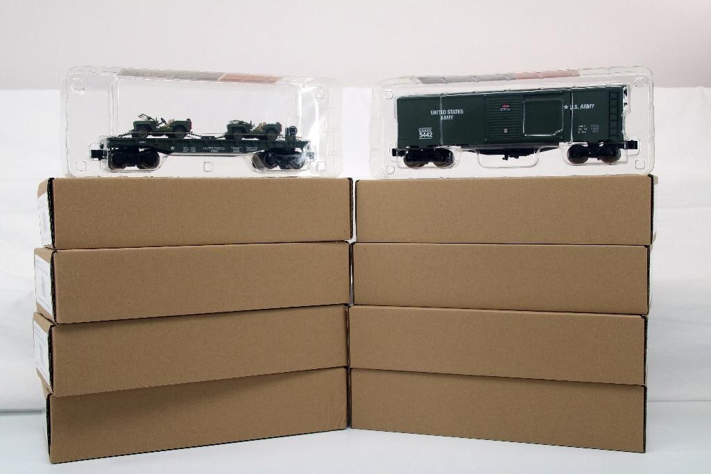 Menard O Gauge Army Flat Car with 2 Jeeps X4 and Army Box Car with shells X4 (1 of 7)