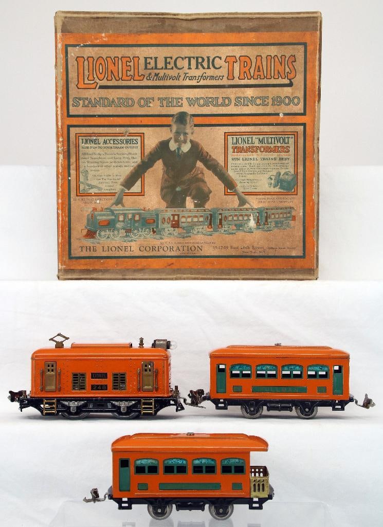 Lionel Prewar O Gauge Outfit No. 292 with 248 Orange Electric and 629/630 Passenger Cars (1 of 10)