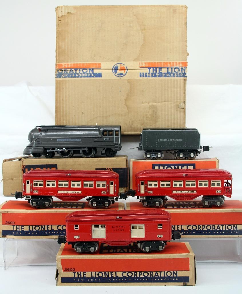 Lionel Prewar O Gauge Outfit No. 186W from 1938 with 238E Gunmetal Loco and 2265W Tender (1 of 13)