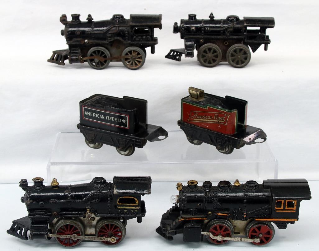 American Flyer Prewar O Gauge Four (4) Assorted Windup Locos and Two (2) Assorted Tenders (1 of 12)