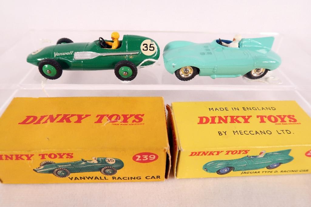 Dinky Toys 238 Jaguar D Type Racing Car and 239 Vanwall Racing Car (1 of 10)