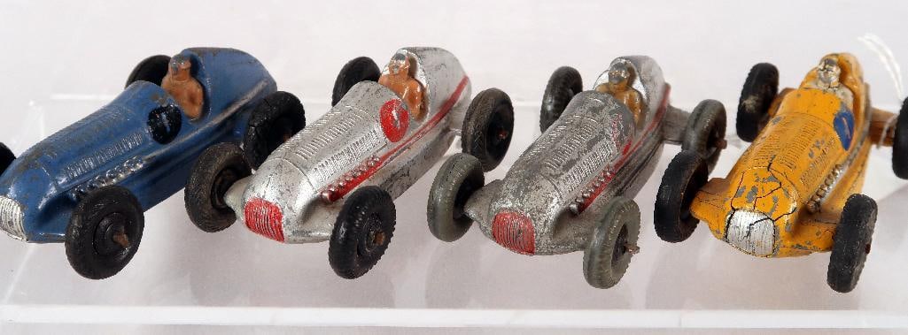 Dinky Toys 23c blue Mercedes Benz Racer/23c Silver MB Racer/23c yellow MB Racer/23c silver MB Racer: Dinky Toys 23c blue Mercedes Benz Racer/23c Silver Mercedes Benz Racer/23c Mercedes Benz yellow Racer/23c Mercedes Benz silver Racer, with the 23c silver Racer in C5, the 23c Silver Racer in C6 minus,