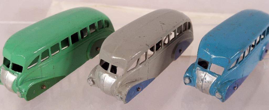 Dinky Toys 29b blue Streamline Bus/29b Gray Streamline Bus/29b green Streamline Bus (1 of 16)