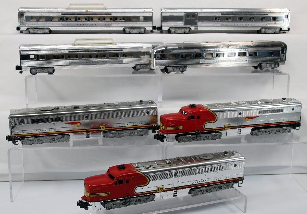 American Flyer Postwar S Gauge Santa Fe A - B - A Diesel Units and Four (4) Cars (1 of 6)