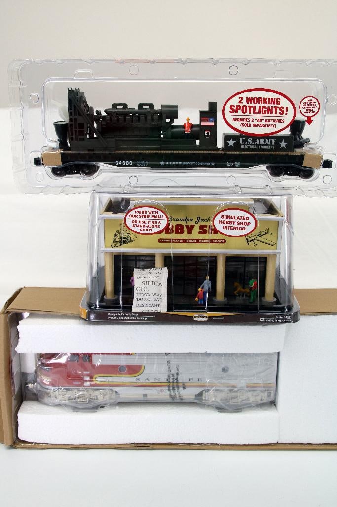 Menards O Gauge US military Flat Car with Generator and Floodlight/Grandpa Jack's Hobby Shop (1 of 7)