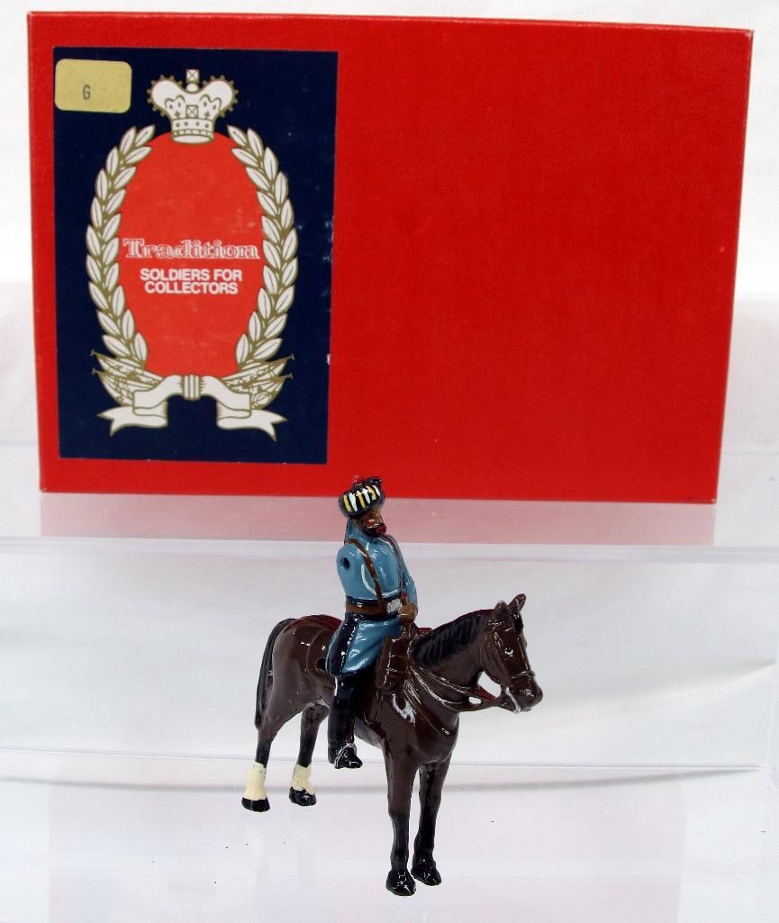 1903 White Calvary Horseman by Tradition with Box: 1903 White Calvary Horseman by Tradition with Box, lead, in C5 overall condition.