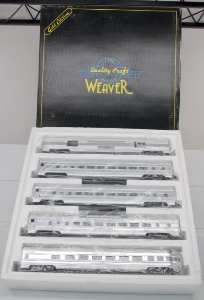 Weaver O Scale Gold Edition Aluminum 5 Car Santa Fe Passenger Set With