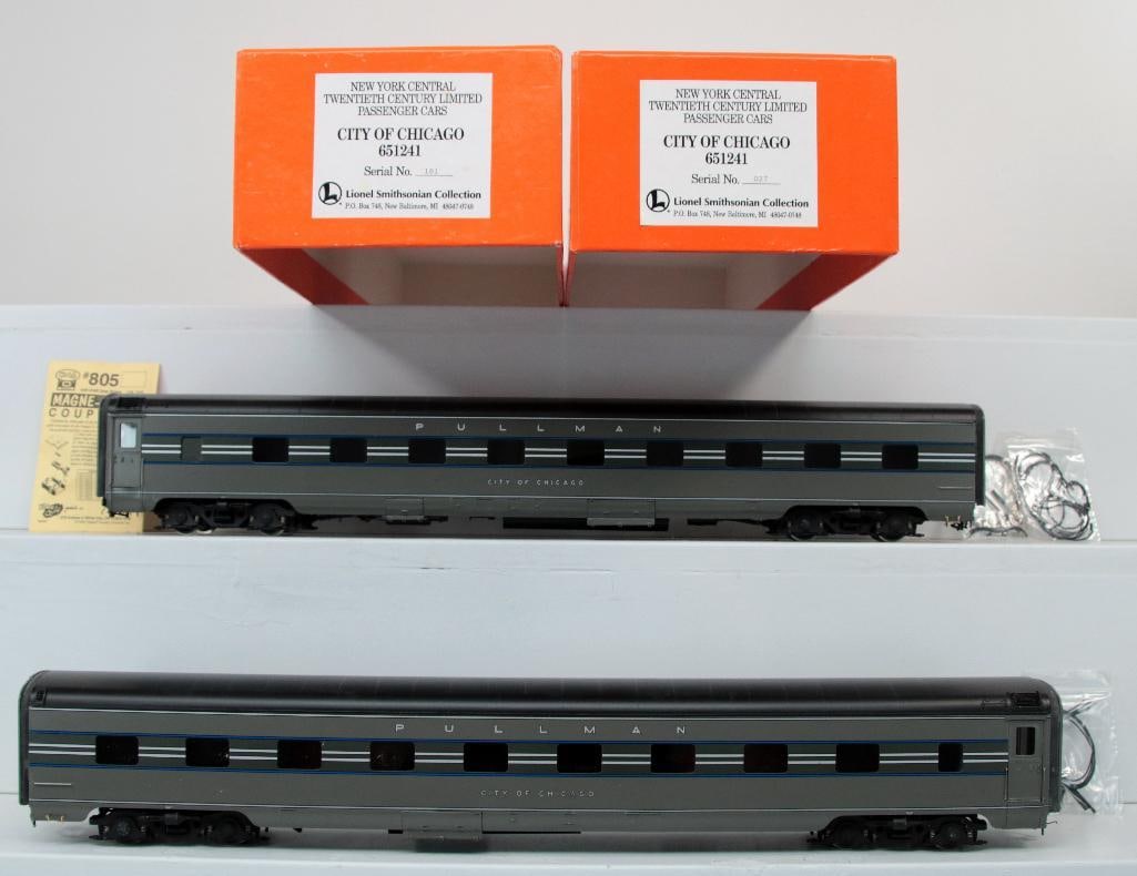 Lionel Smithsonian Collection O Gauge 20th Century Limited City of Chicago Passenger Car X2 Boxed (1 of 8)